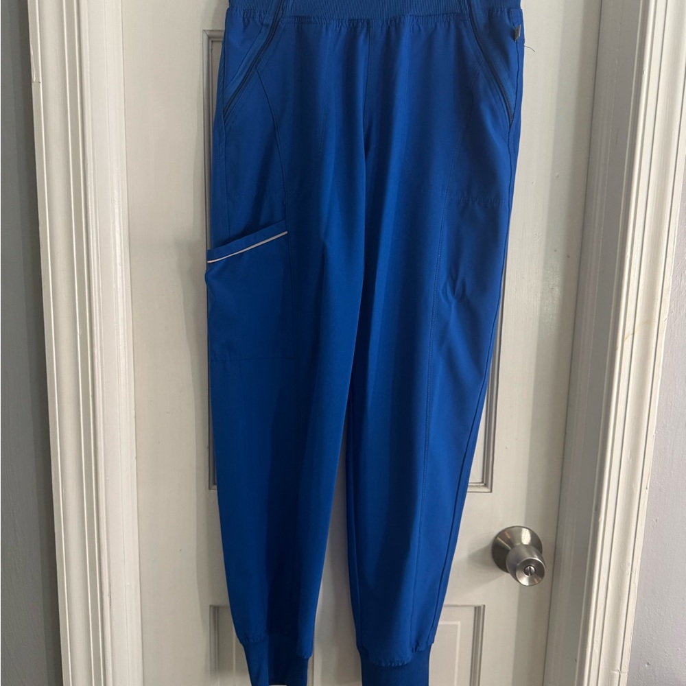 Women's Cherokee Infinity Royal Blue 5-Pocket Tapered Jogger Cargo Scrub Pants